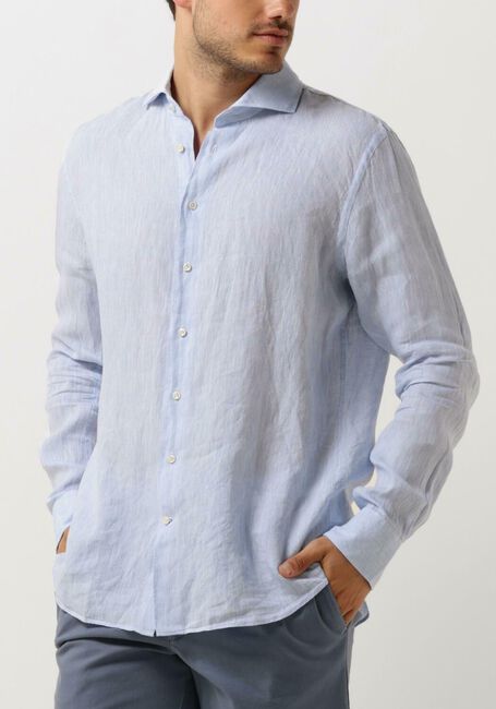 Lichtblauwe PROFUOMO Casual overhemd SHIRT X-CUTAWAY SC LINNEN - large