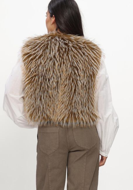 Bruine LUISA CERANO Gilet BOHO-WESTE IN FELL-OPTIK - large