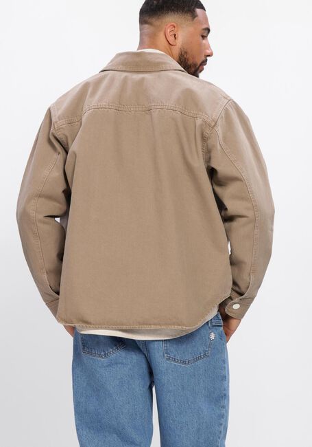 Beige AMI PARIS Overshirts OVERSHIRT WITH KNITTED AMI DE COEUR - large