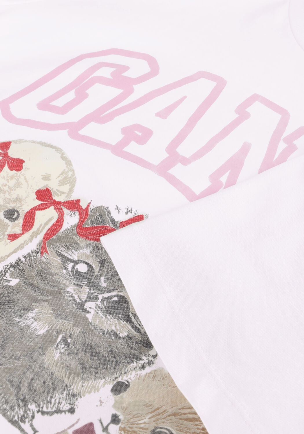 Witte GANNI T-shirt JERSEY CURE ANIMALS - large