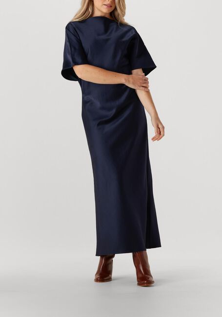 Donkerblauwe SEA ME HAPPY Maxi jurk MERCEDES DRESS SHINY TAFTA - large
