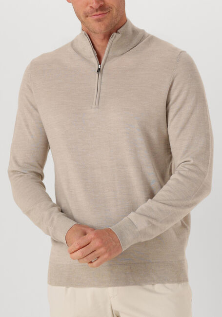 Zand PROFUOMO Trui PULLOVER HALF ZIP MERINO - large
