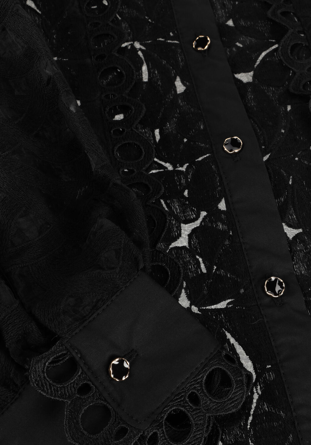 Zwarte SUMMUM Blouses BLOUSE LACE ORGANZA - large