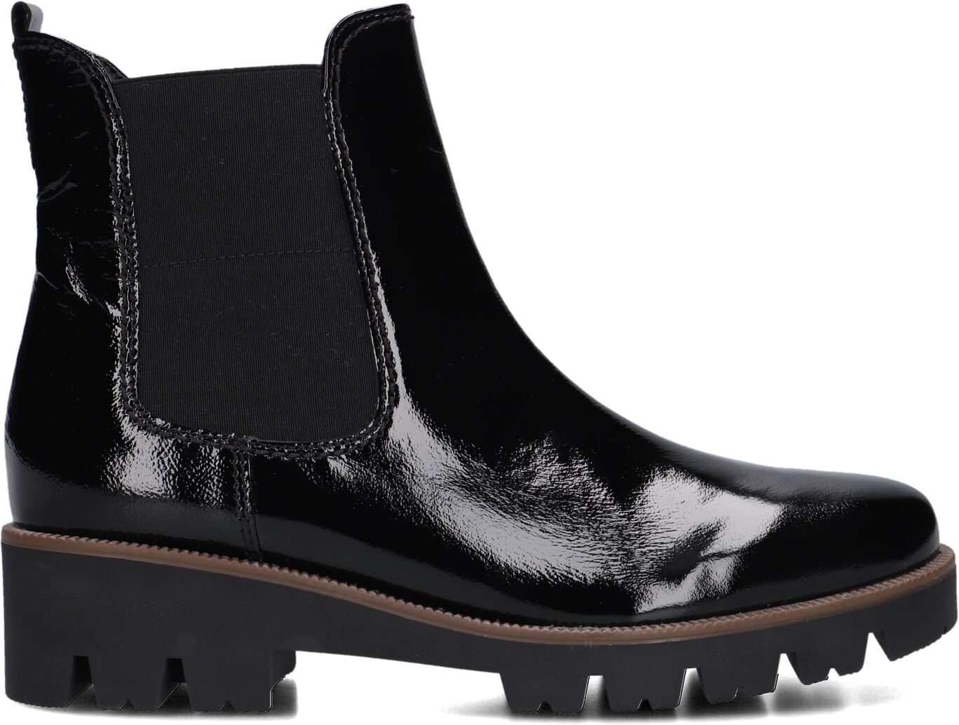 Gabor Chelsea Boots Dames 051, Maat: 39, Materiaal: Lakleer, Kleur: Zwart