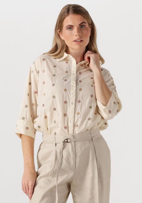 Ecru SUMMUM Blouses 3/4 SLEEVE BLOUSE TOP LINEN - large