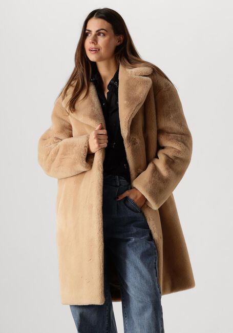Beige STAND STUDIO Faux fur jas CAMILLE COCOON COAT - large