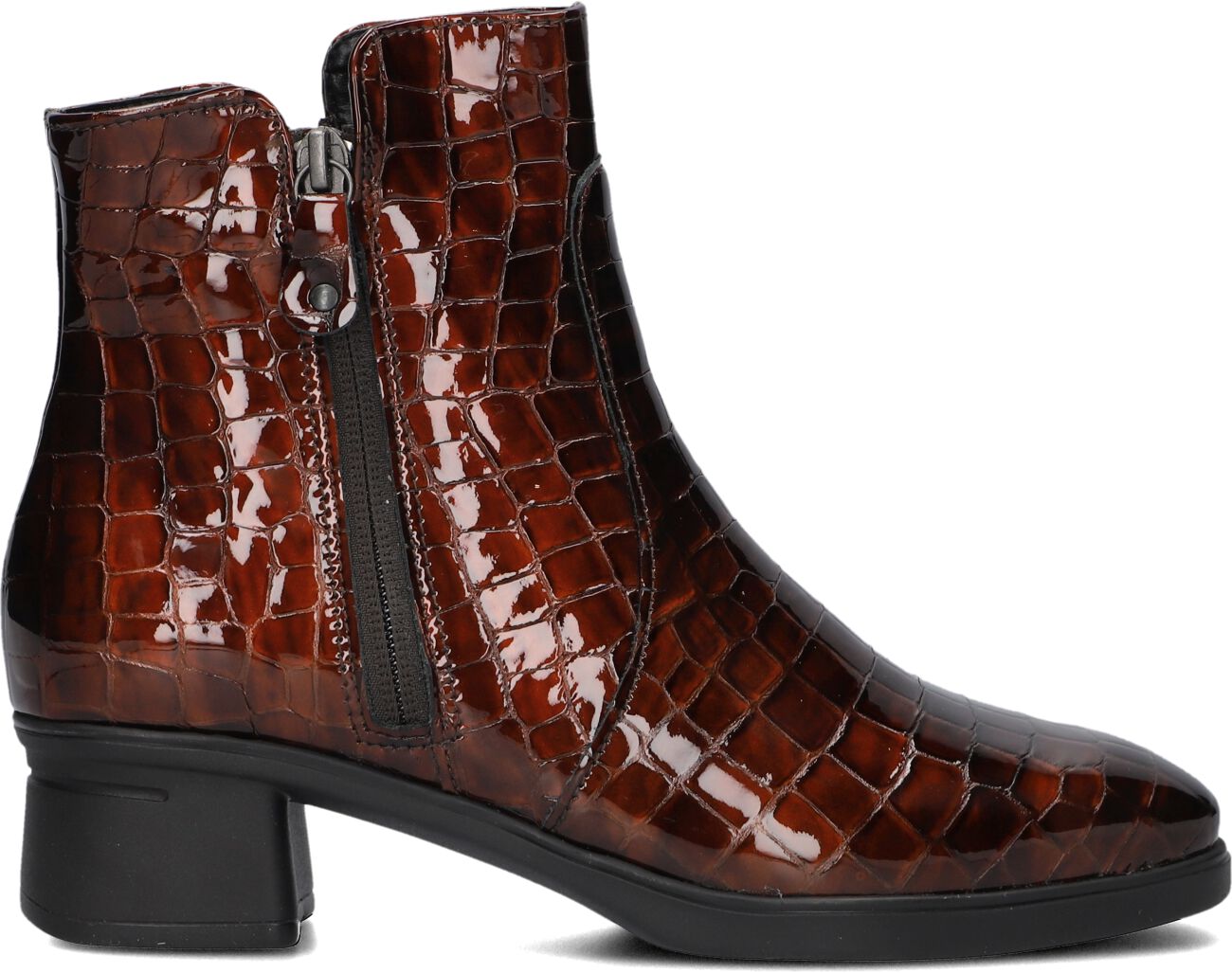 Hartjes Enkellaarsjes
Dames Croco 2-rits G Booty, Maat: 43, Materiaal: Leer, Kleur: Cognac
