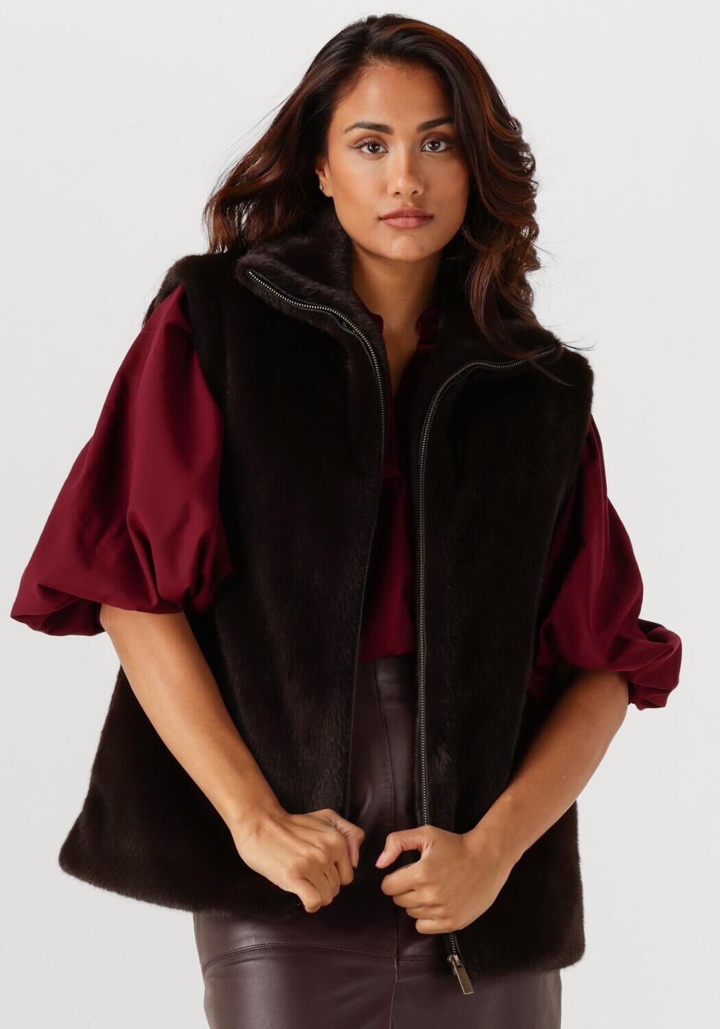 Vanessa Bruno Bodywarmer Exclusives Furo Blouson Sm, Maat: M, Kleur: Bruin