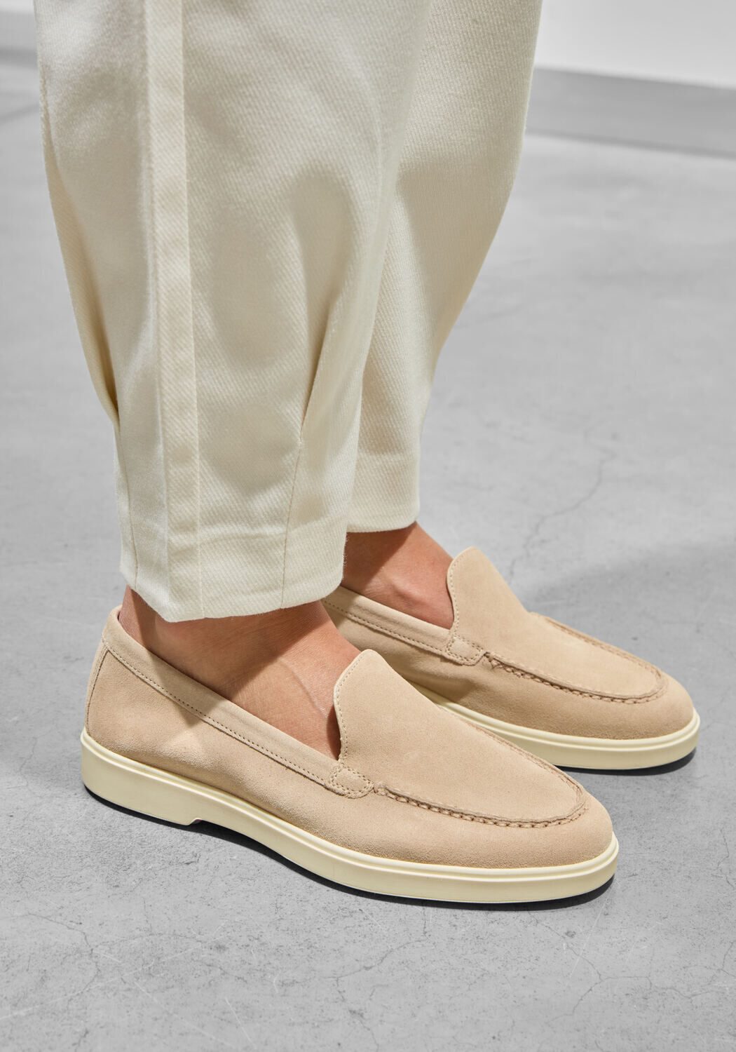 Beige SANTONI Sneakers YALTA MOC - large