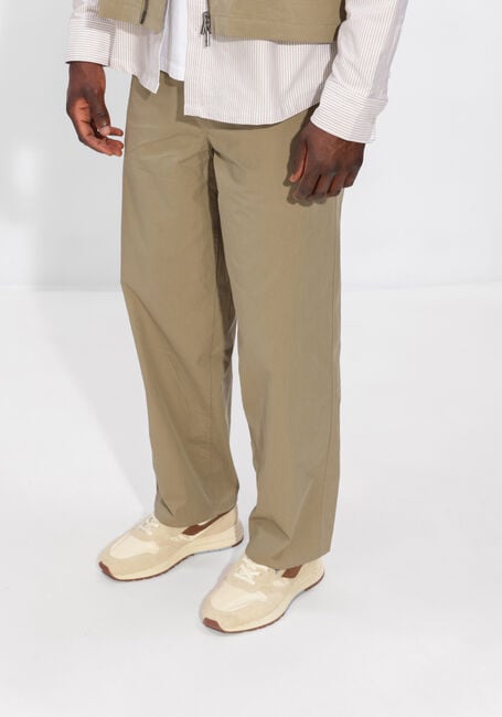 Beige OLAF HUSSEIN Chino BARREL LEG PANT - large