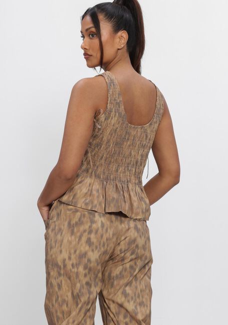 Groene GANNI Top SMOCKED TIE STRING TOP - large