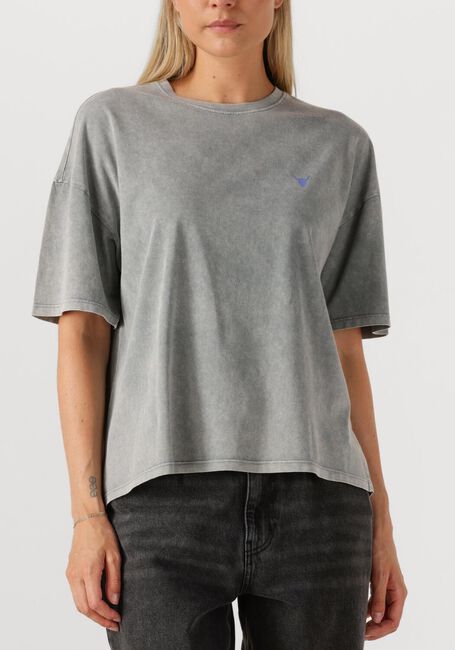 Grijze ALIX THE LABEL T-shirt LADIES KNITTED PRINT T-SHIRT - large