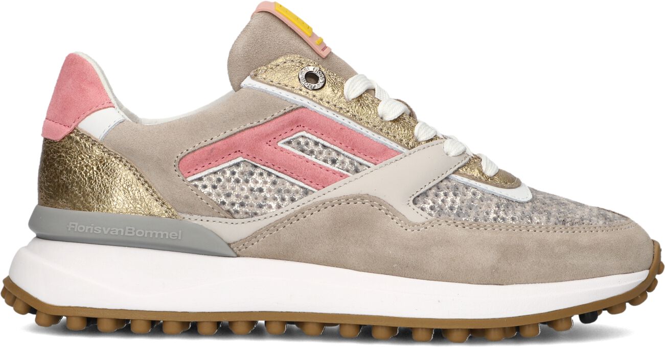 Floris van Bommel Lage Sneakers Dames Sfw-10128, Maat: 35, Materiaal: Lakleer, Kleur: Goud