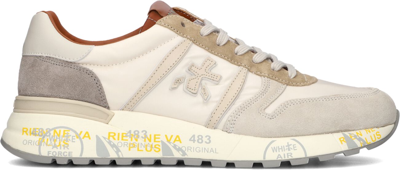 Premiata Lage Sneakers Heren Lander, Maat: 40, Materiaal: Suède, Kleur: Wit