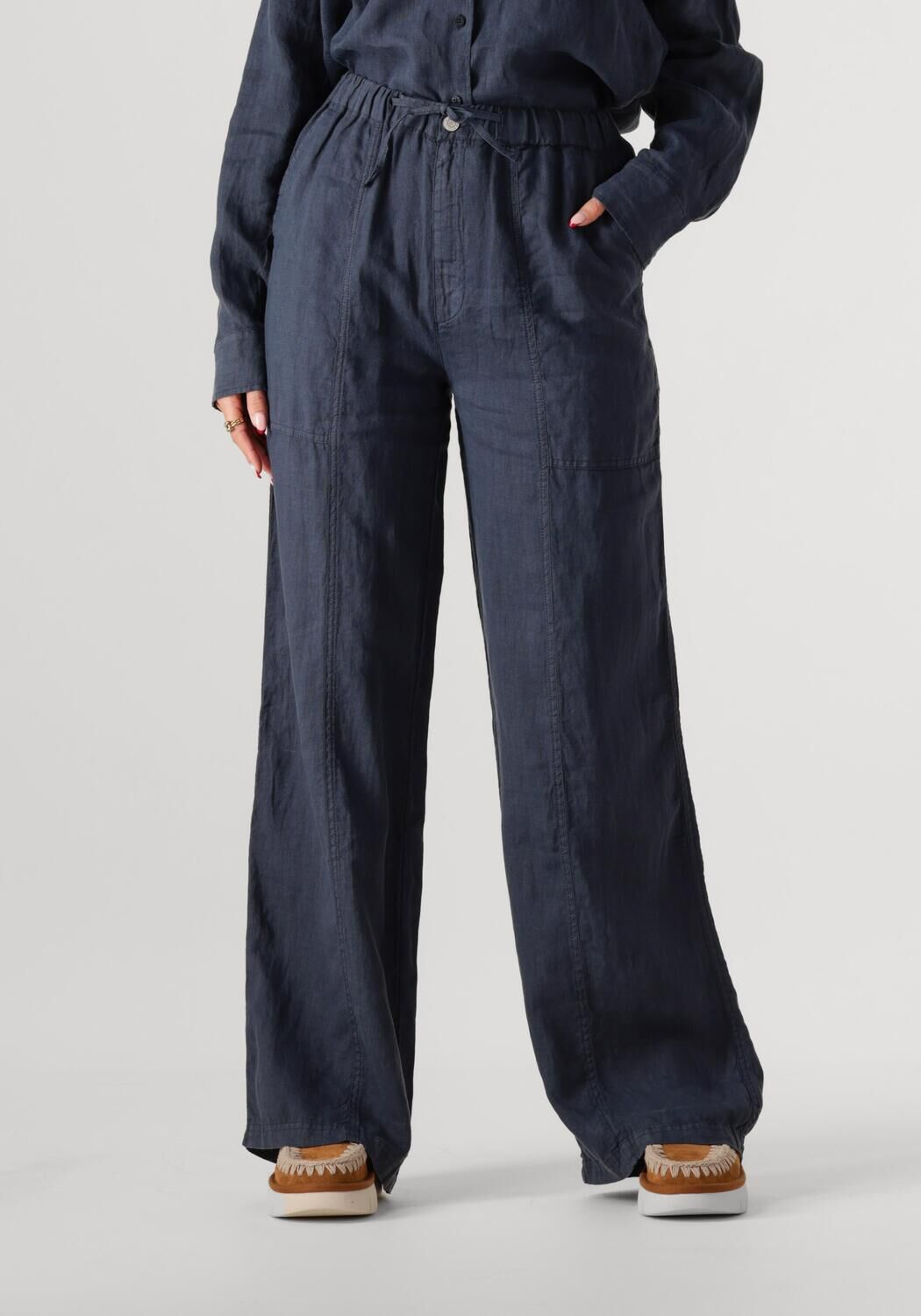 Moscow Wide Jeans Dames 94-02-pomalie-1, Maat: L, Kleur: Donkerblauw afbeelding 1
