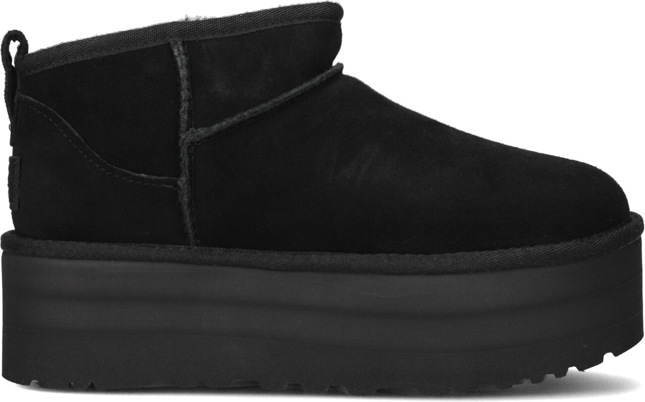 UGG Vachtlaarzen Dames W Classic Ultra Mini Platform, Maat: 41-, Materiaal: Suède, Kleur: Zwart