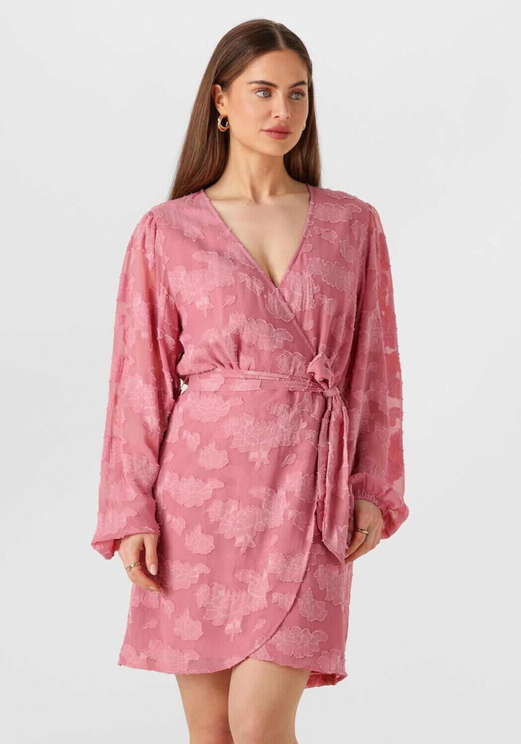 AAIKO Mini Jurk Dames Eloise Chiffon Flower Pes 509, Maat: M, Kleur: Roze afbeelding 1