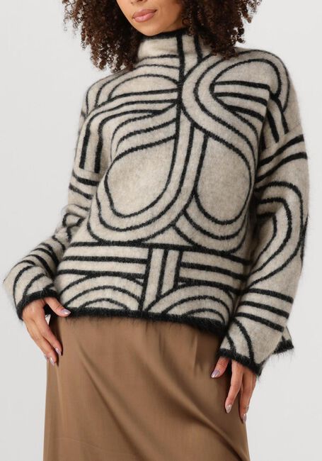 Gebroken wit SECOND FEMALE Trui SIGNA KNIT T-NECK - large
