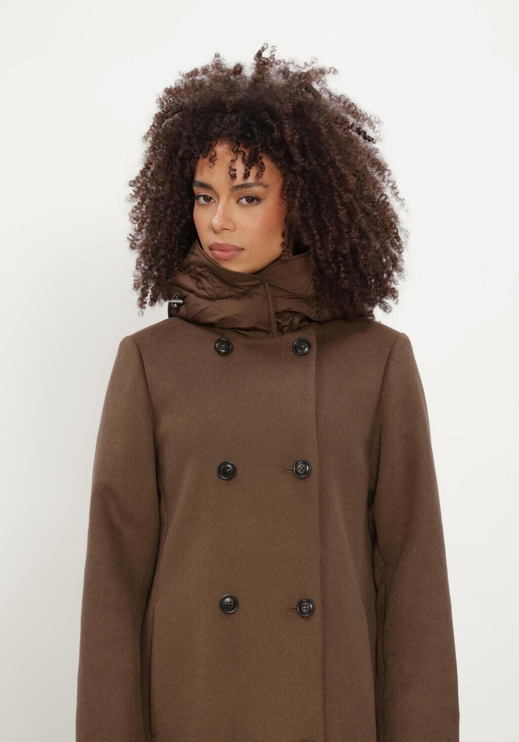 Bruine WOOLRICH Mantel MELTON WOOL COAT - large