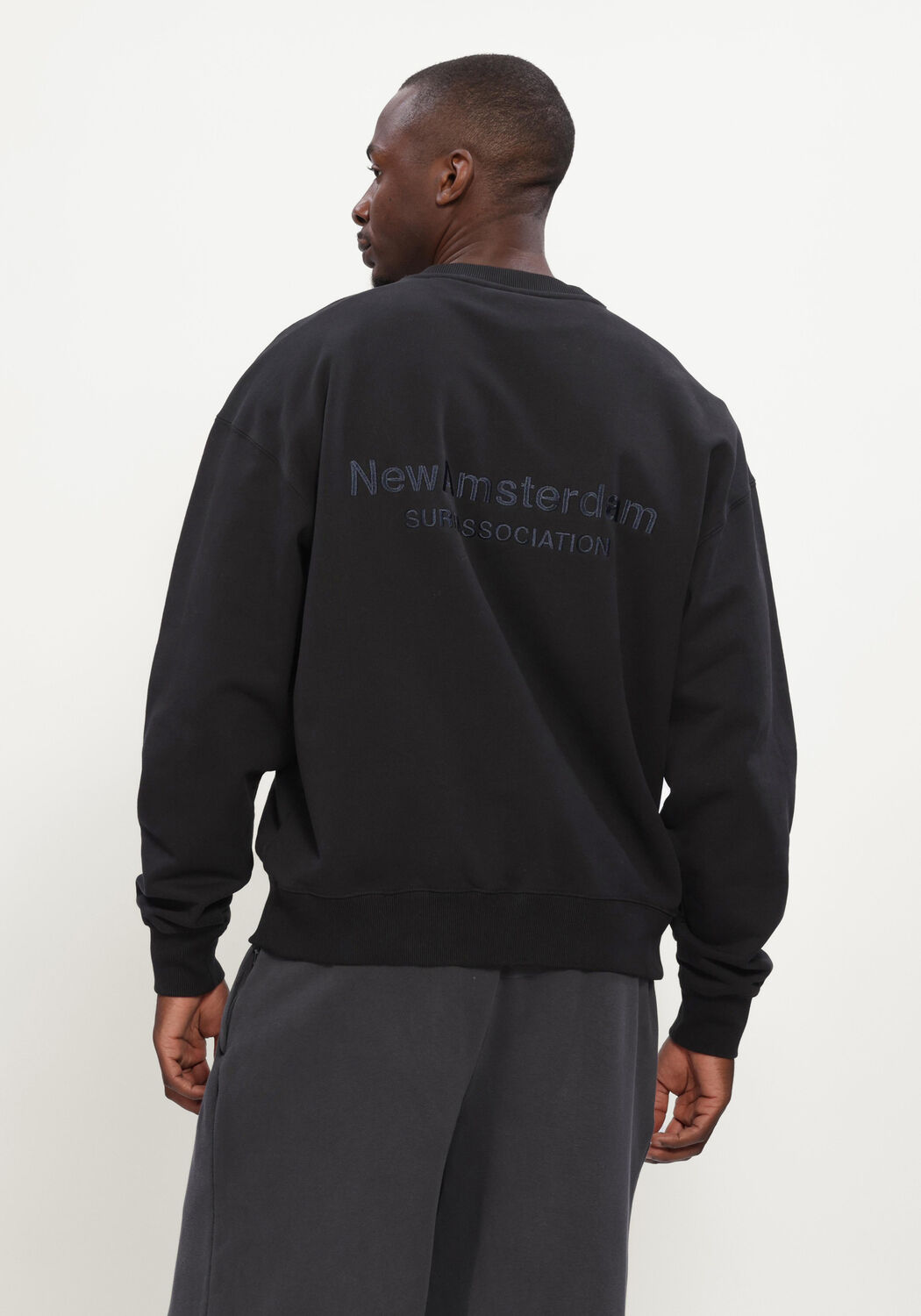 Zwarte NEW AMSTERDAM SURF ASSOCIATION Sweater LOGO CREWNECK - large