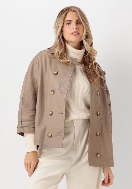 Grijze ALTER EGO Leren jas BIBI - large