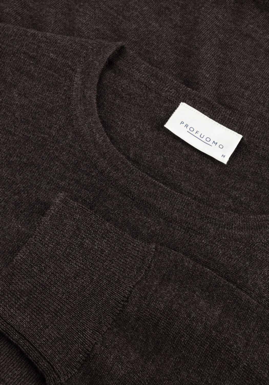 Bruine PROFUOMO Trui PULLOVER CREW NECK MERINO - large