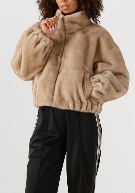 Beige CO'COUTURE Faux fur jas FERA FAUX FUR JACKET - large
