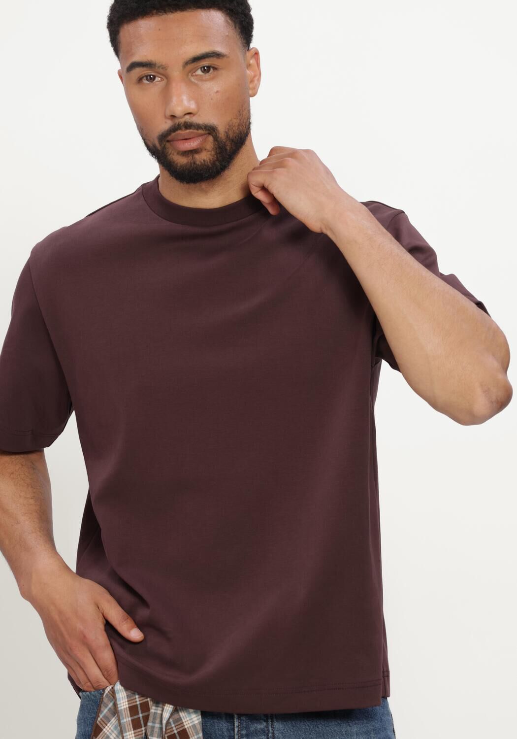 Bruine OLAF HUSSEIN T-shirt ESSENTIAL TEE - large