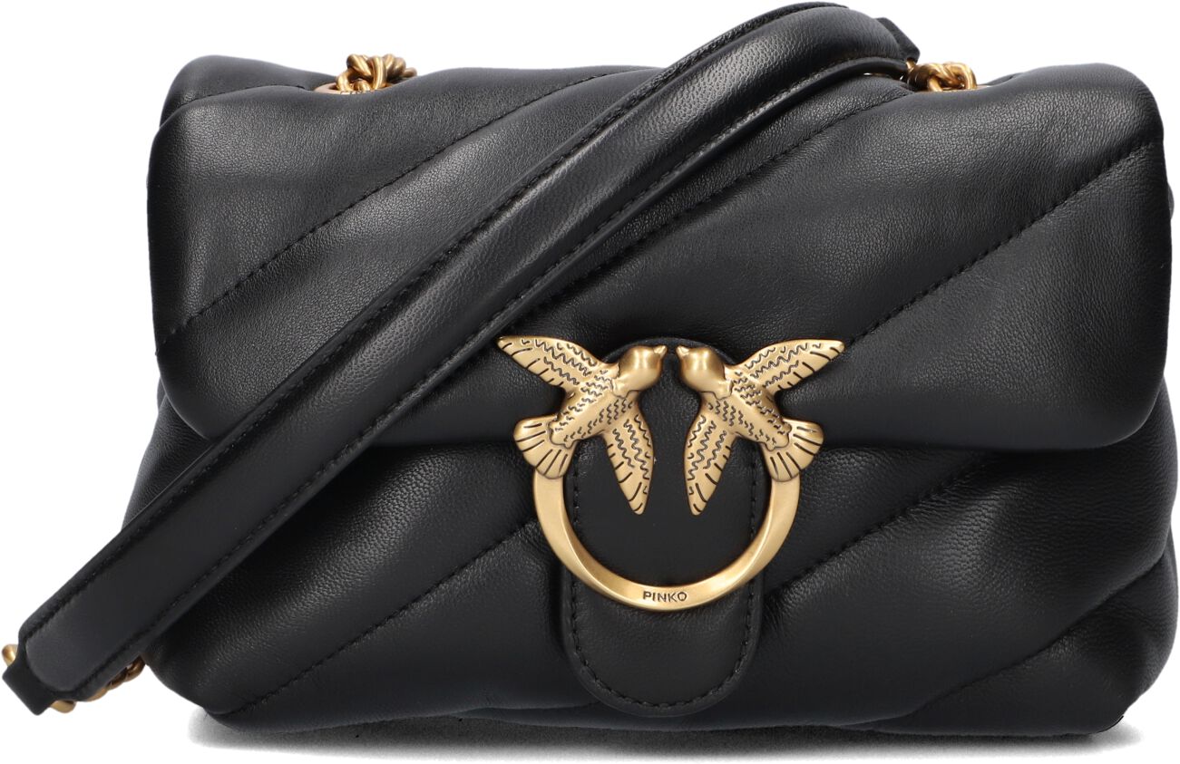 Pinko Pinko Schoudertas Dames Love Puff Mini, Materiaal: Leer, Kleur: Zwart