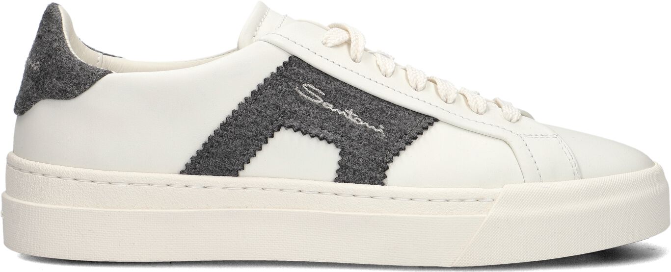 Santoni Lage Sneakers Heren Gloria 21907, Maat: 43,5, Materiaal: Leer, Kleur: Wit