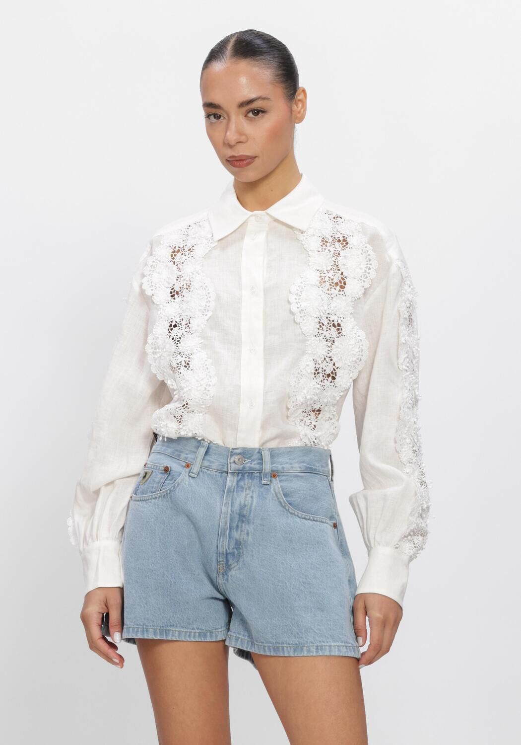 Witte DANTE6 Tops & T-shirts AMANDYNE LACE DETAIL SHIRT - large