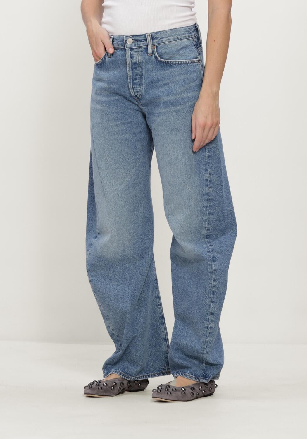 Blauwe AGOLDE Barrel jeans SPIRAL JEAN - large