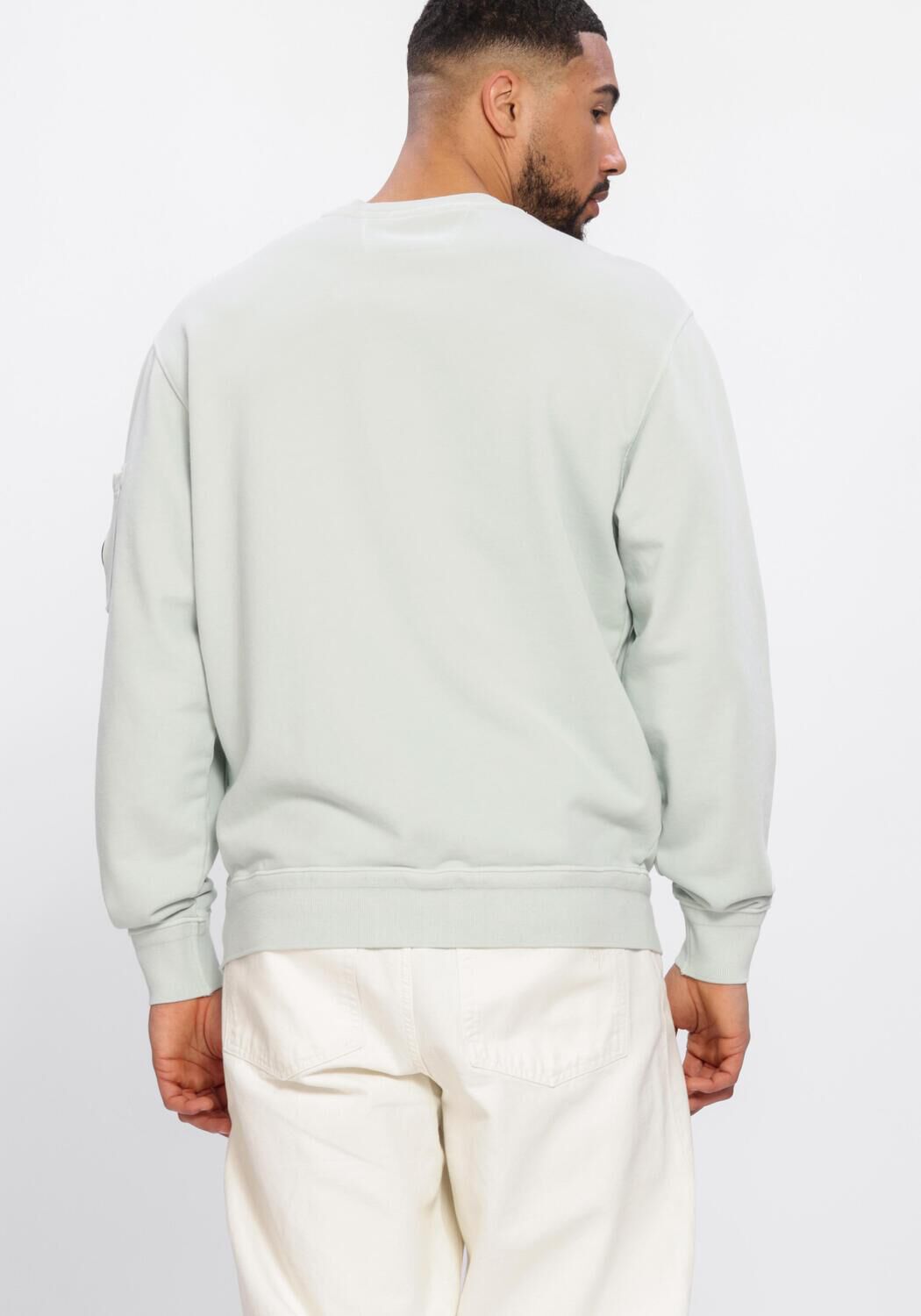 Mint CP COMPANY Trui COTTON DIAGONAL FLEECE CREWNECK LENS SWEATSHIRT - large