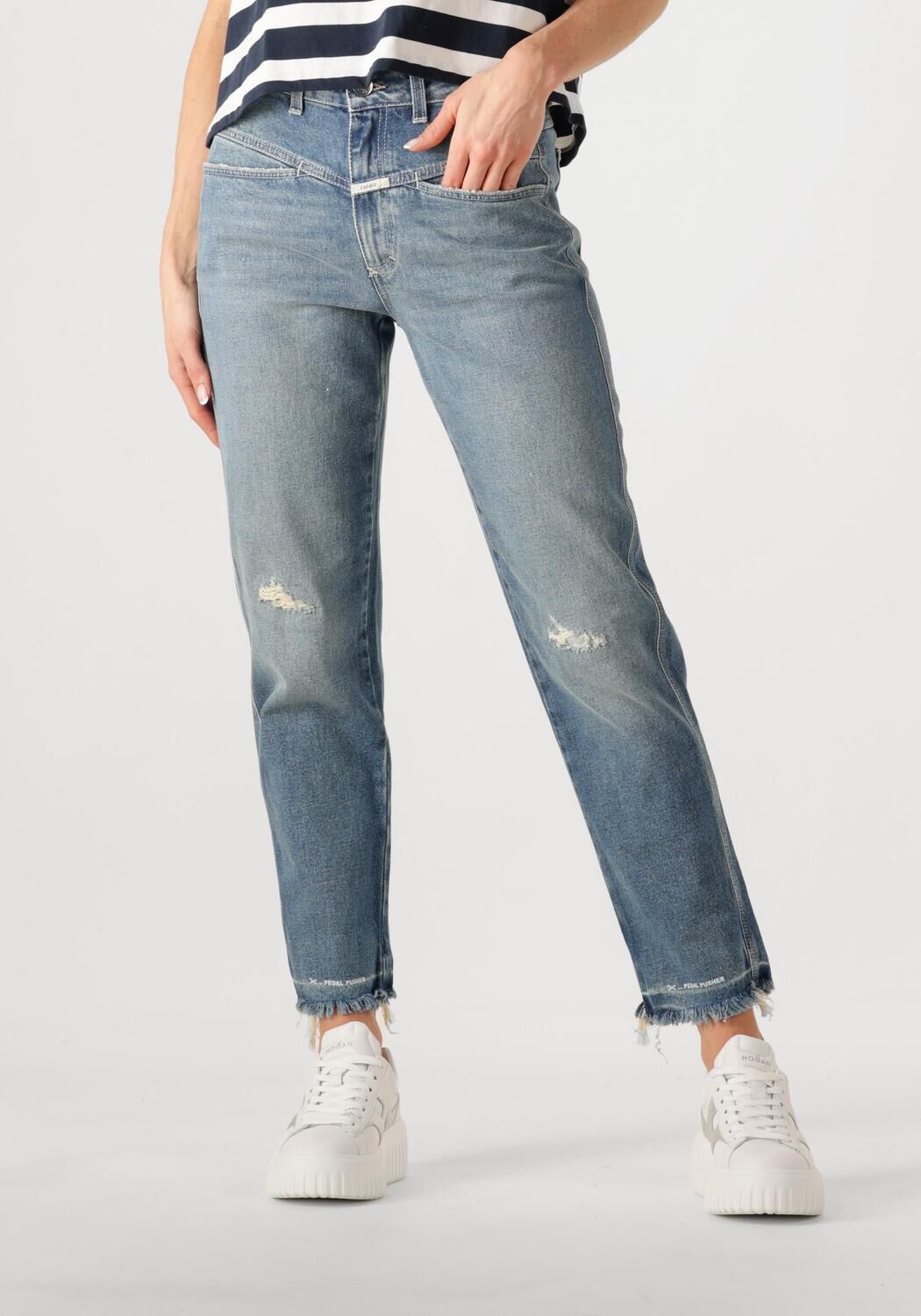 Closed Mom Jeans Dames Pedal Pusher, Maat: 25/32, Kleur: Blauw