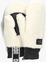 Witte UGG Handschoenen UGGFLUFF MITTEN WITH LOGO TAPE - medium
