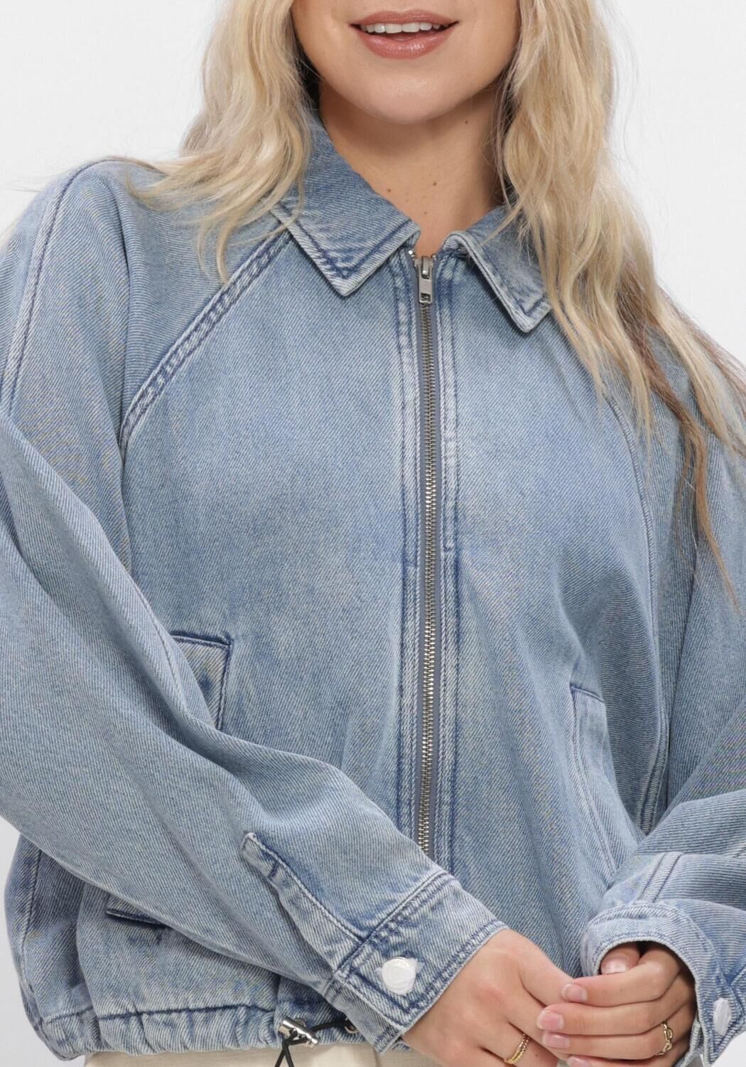 Lichtblauwe SECOND FEMALE Spijkerjas RIO DENIM JACKET - large