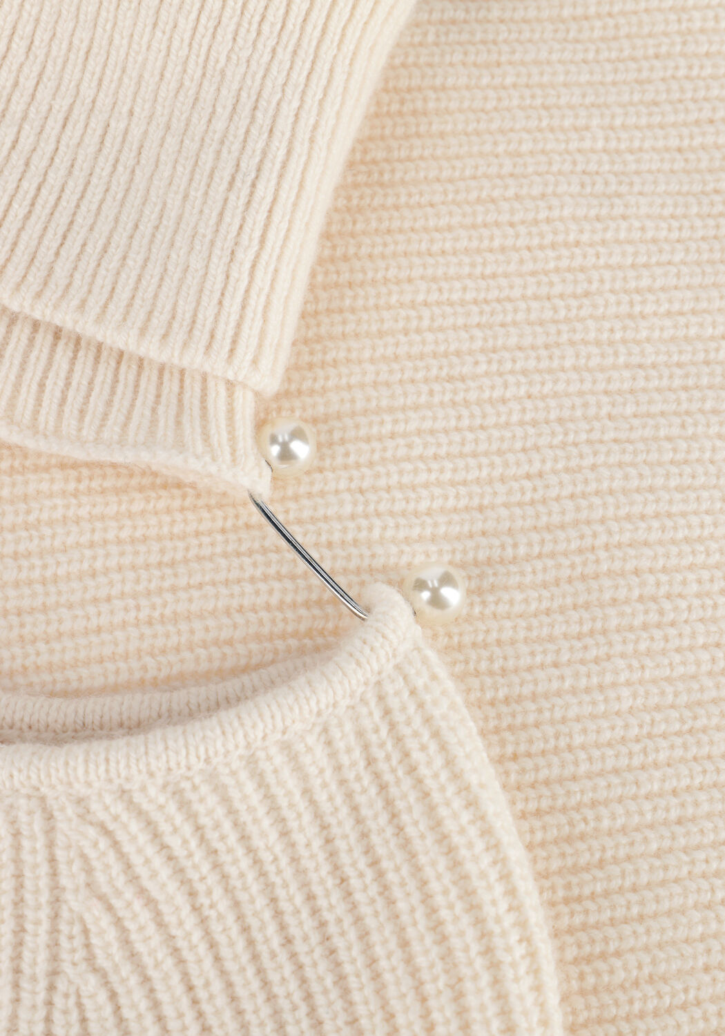 Beige DANTE6 Coltrui VERLEY PEARL RIB SWEATER - large