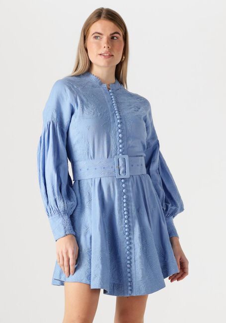 Lichtblauwe SCARLETT POPPIES Mini jurk BERITE SHORT DRESS - large