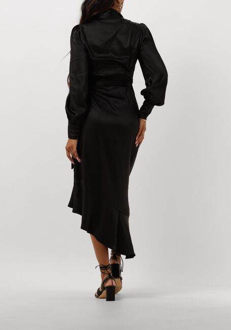 Zwarte NOTRE-V Midi jurk NV-DORISSA SATIN DRESS - large