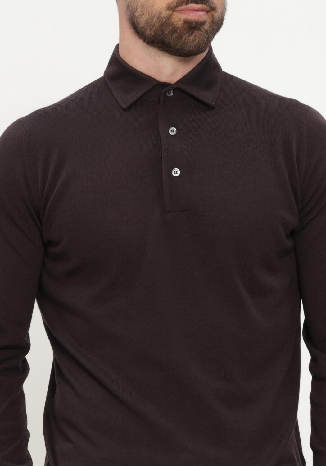 Bruine FILIPPO DE LAURENTIIS Polo POLO ML PARAMONTURA R.MERINO - large