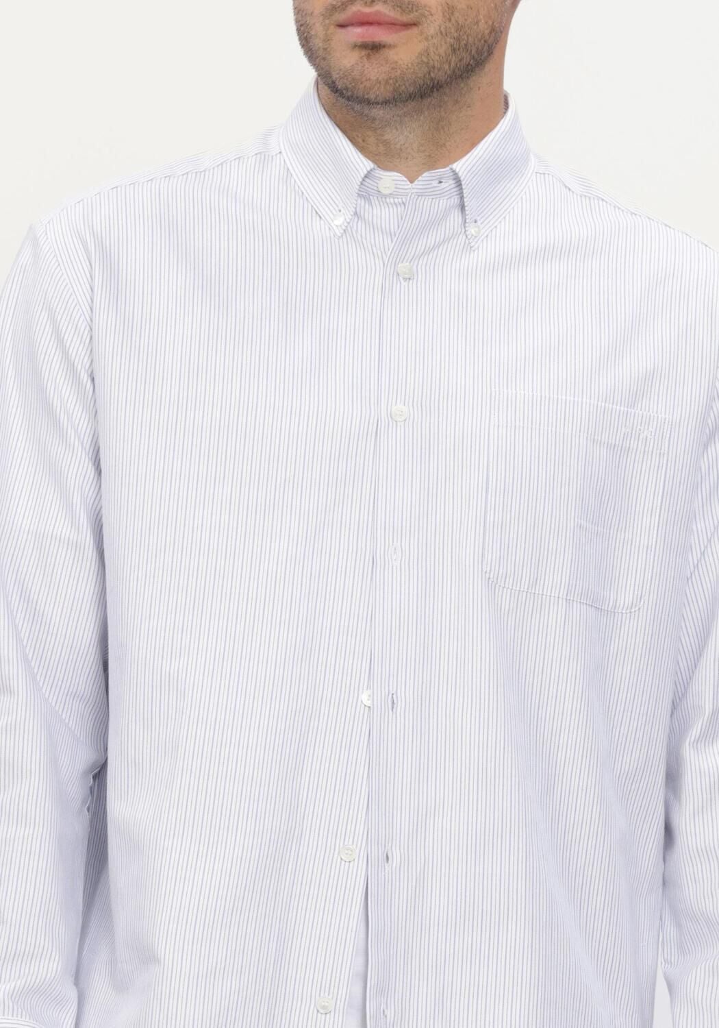 Blauwe APC Casual overhemd CHEMISE MATEO LOGO - large
