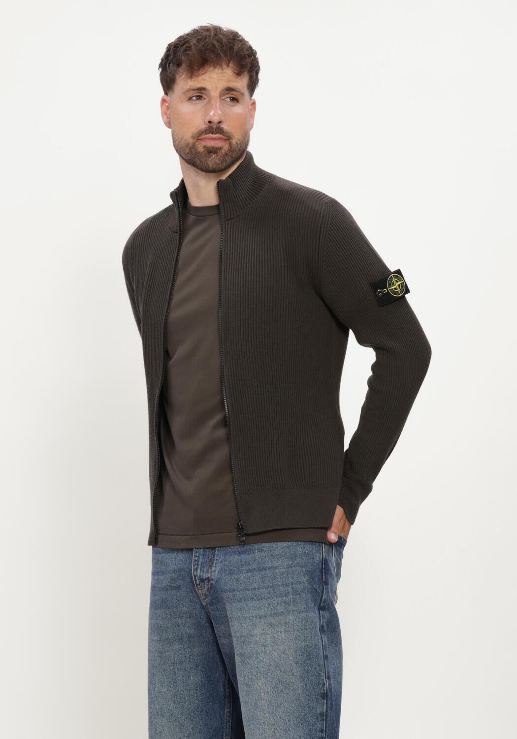 Grijze STONE ISLAND Vest CARDIGAN S00C2 - large