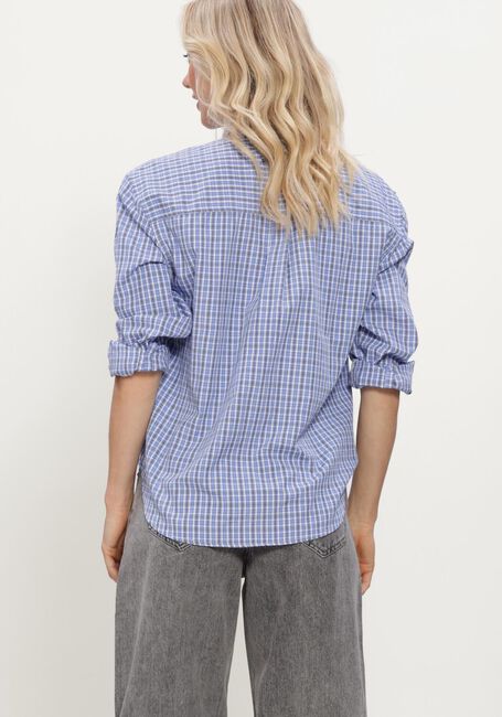 Blauwe HAUTE L'AMITI&Eacute; Blouses CONTRAST COLOR CHECK SHIRT - large