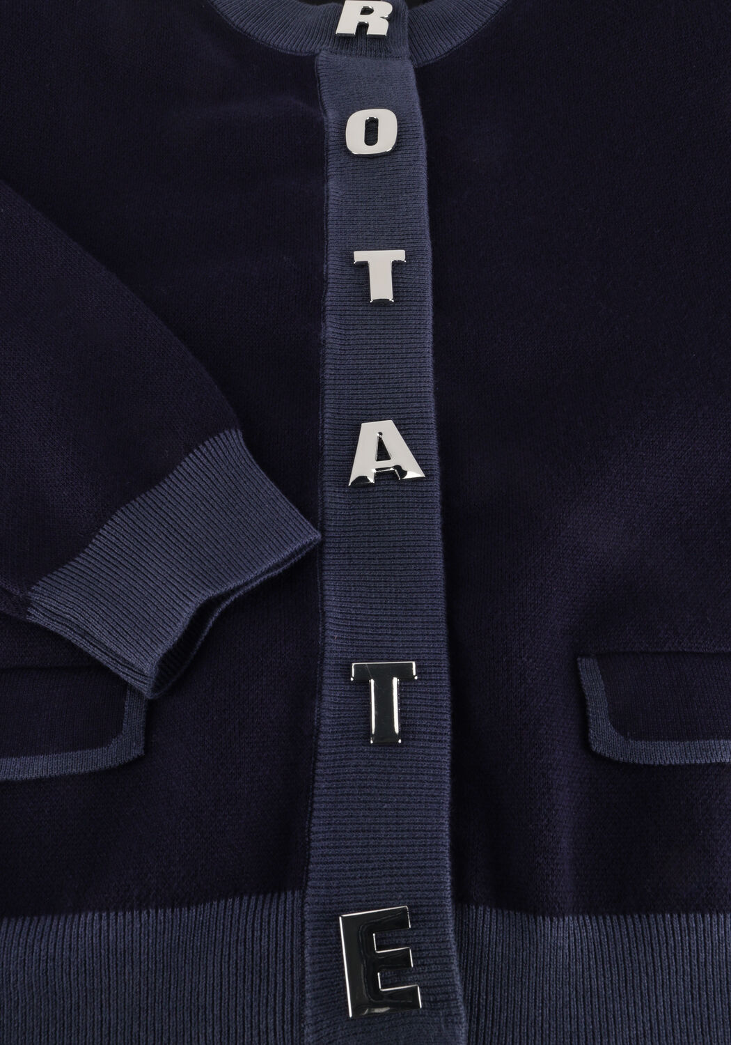 Donkerblauwe ROTATE Vest FIRM KNIT CARDIGAN - large