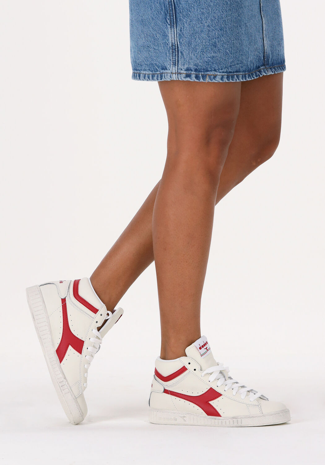 witte diadora hoge sneakers game high waxed dames