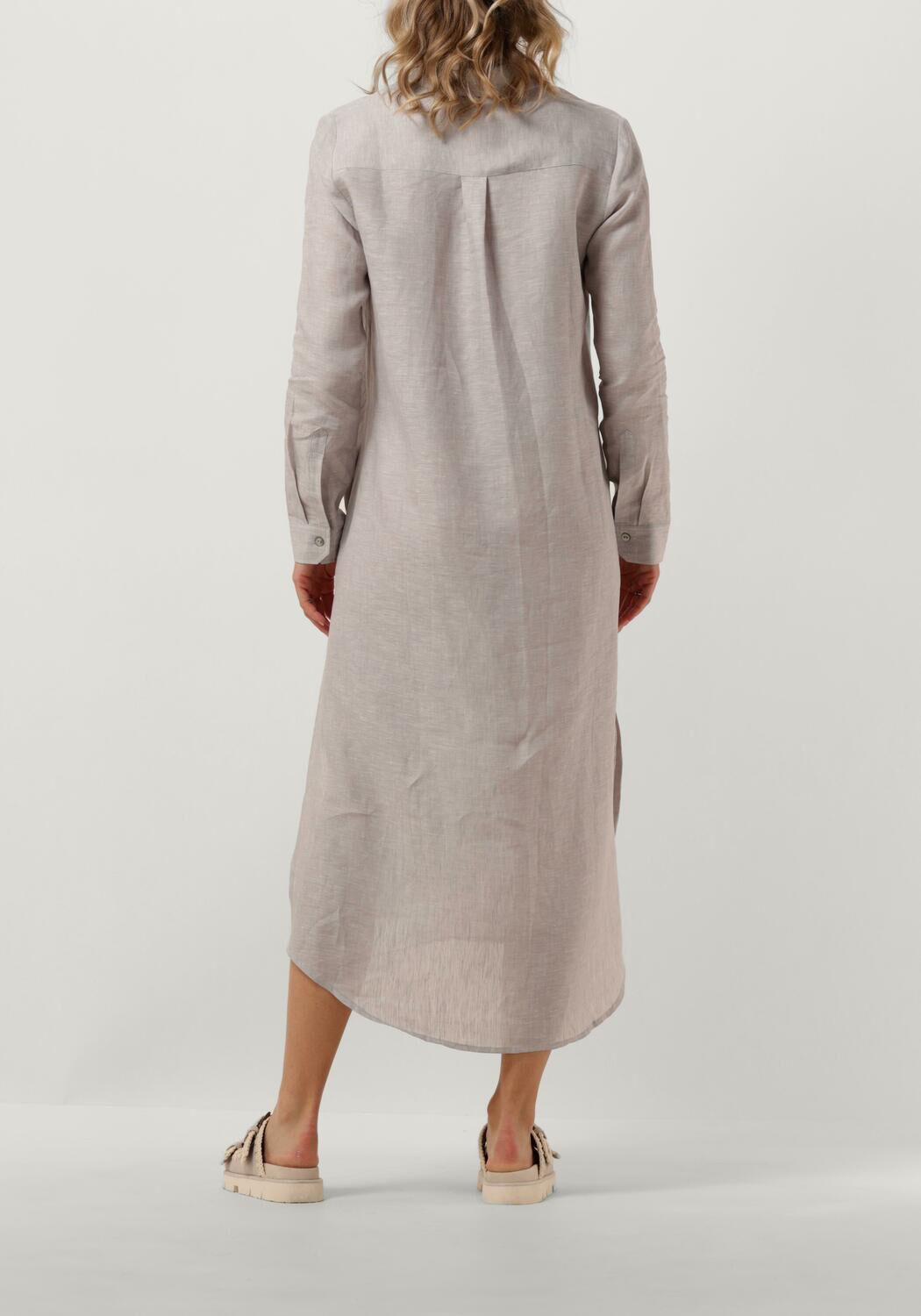 grijze resort finest midi jurk shirt dress