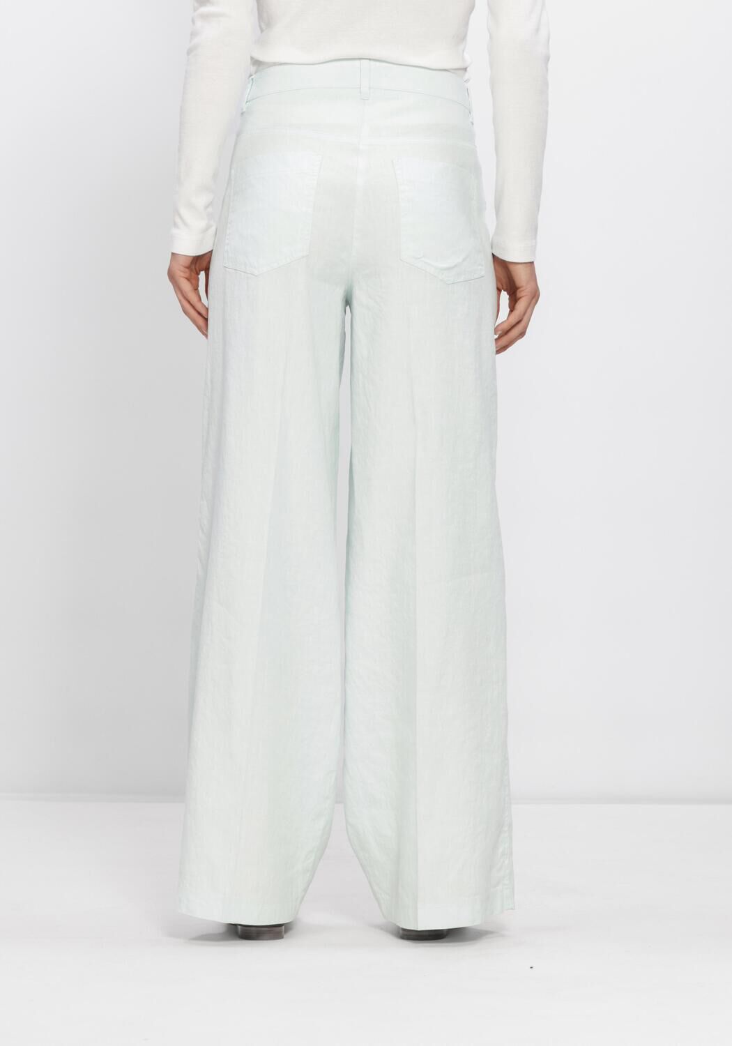 Blauwe CAMBIO Wijde broek ADRIENNE - large
