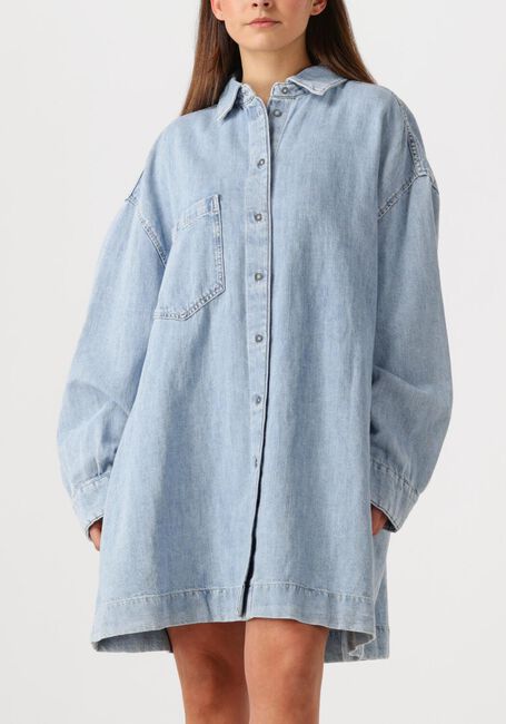 Blauwe 7 FOR ALL MANKIND Mini jurk OVERSHIRT DRESS - large