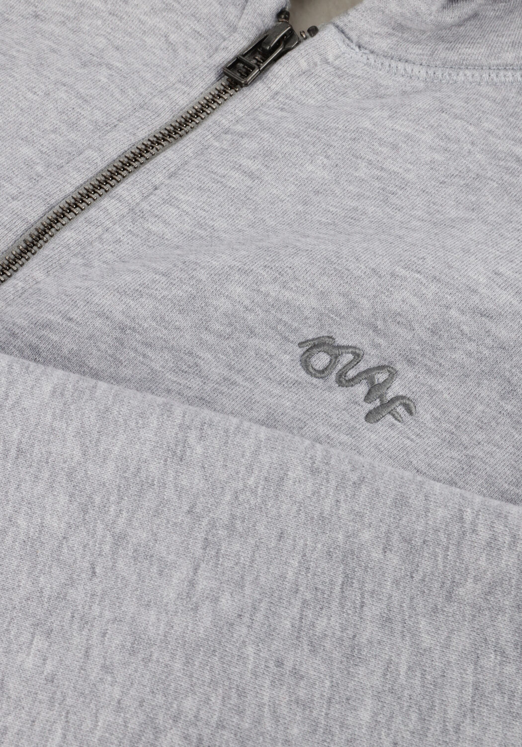 Lichtgrijze OLAF HUSSEIN Sweater SIGNATURE ZIP HOODIE - large