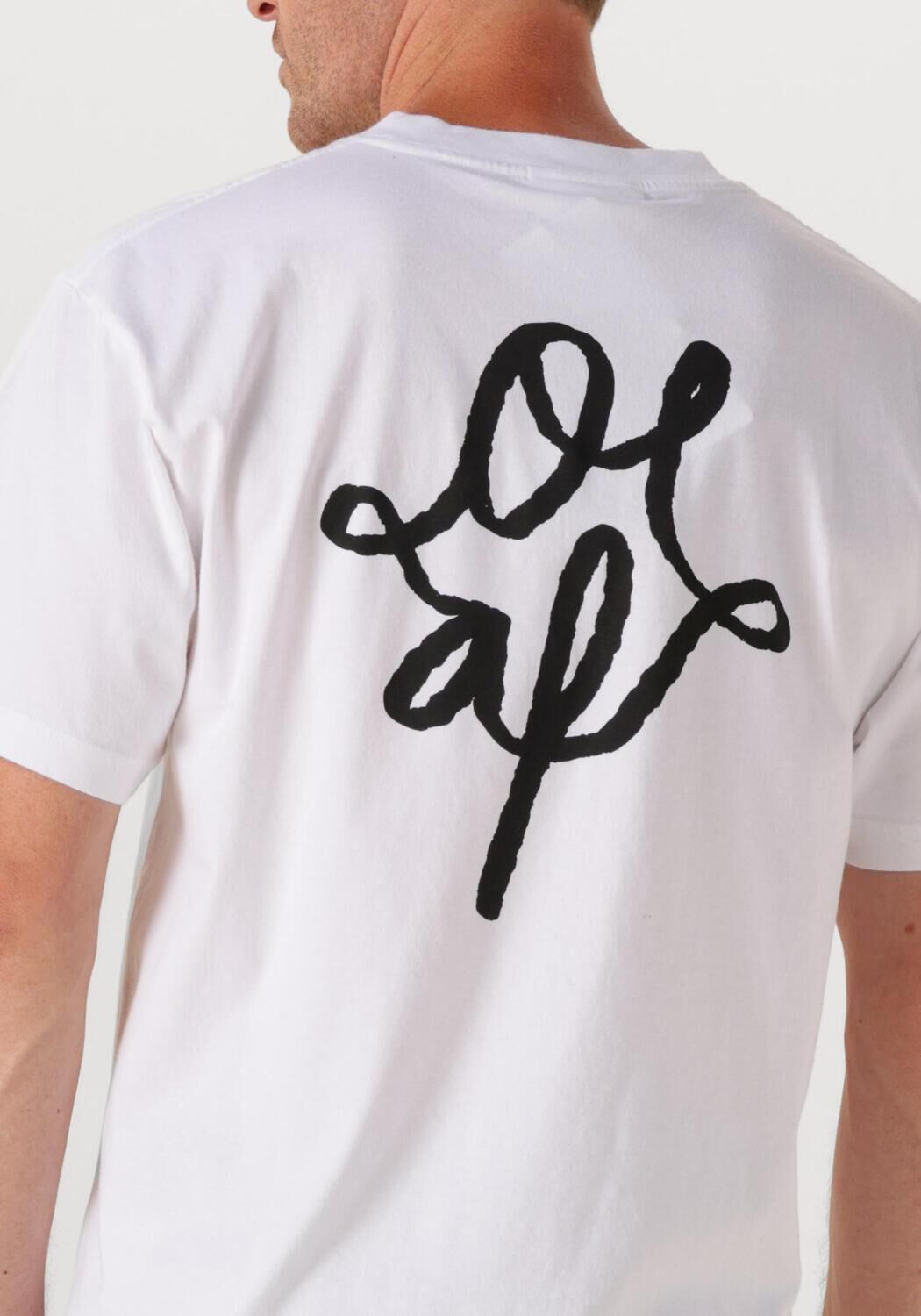 Witte OLAF HUSSEIN T-shirt MONOGRAM GRAPHIC TEE - large